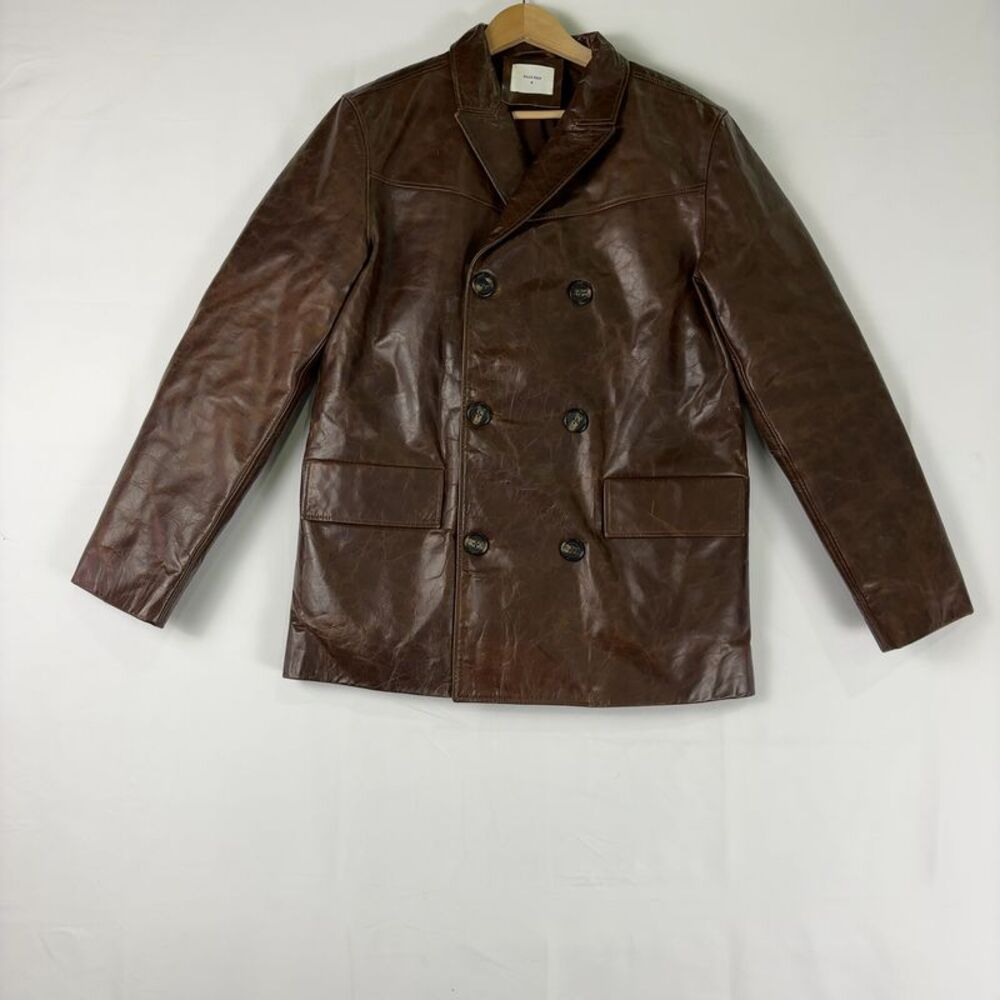 Billy Reid Insulated Leather Bond Peacoat